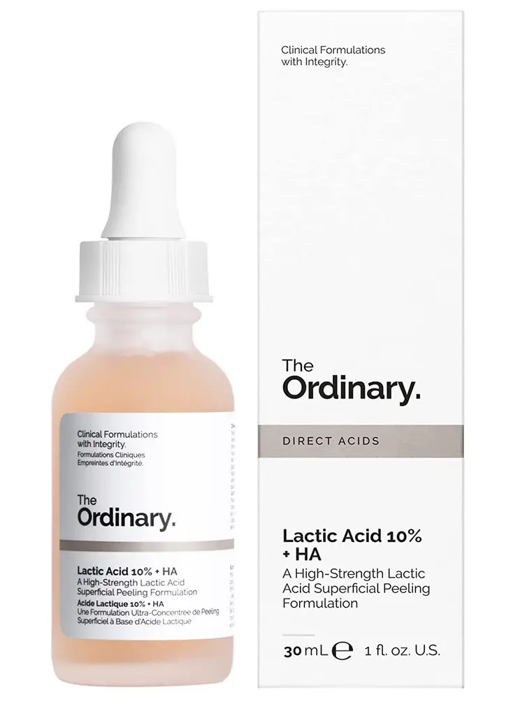 como usar ácido láctico de The Ordinary